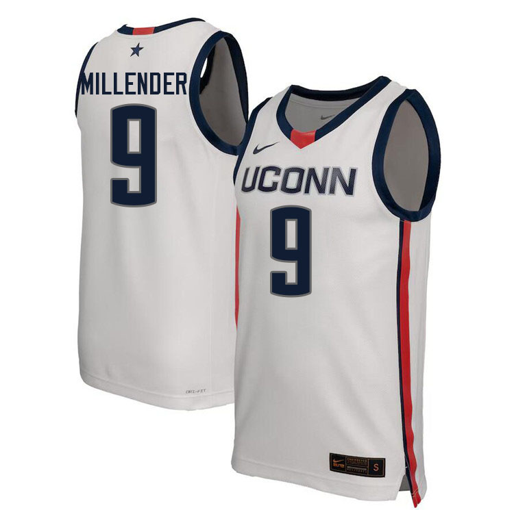 Uconn Huskies #9 Alec Millender College Basketball Jersey Stitched-Alternater White
